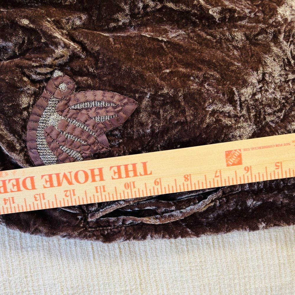 Hei Hei Anthropologie Embroderied Brown Velvet Bomber Jacket Women’s M - Picture 14 of 14